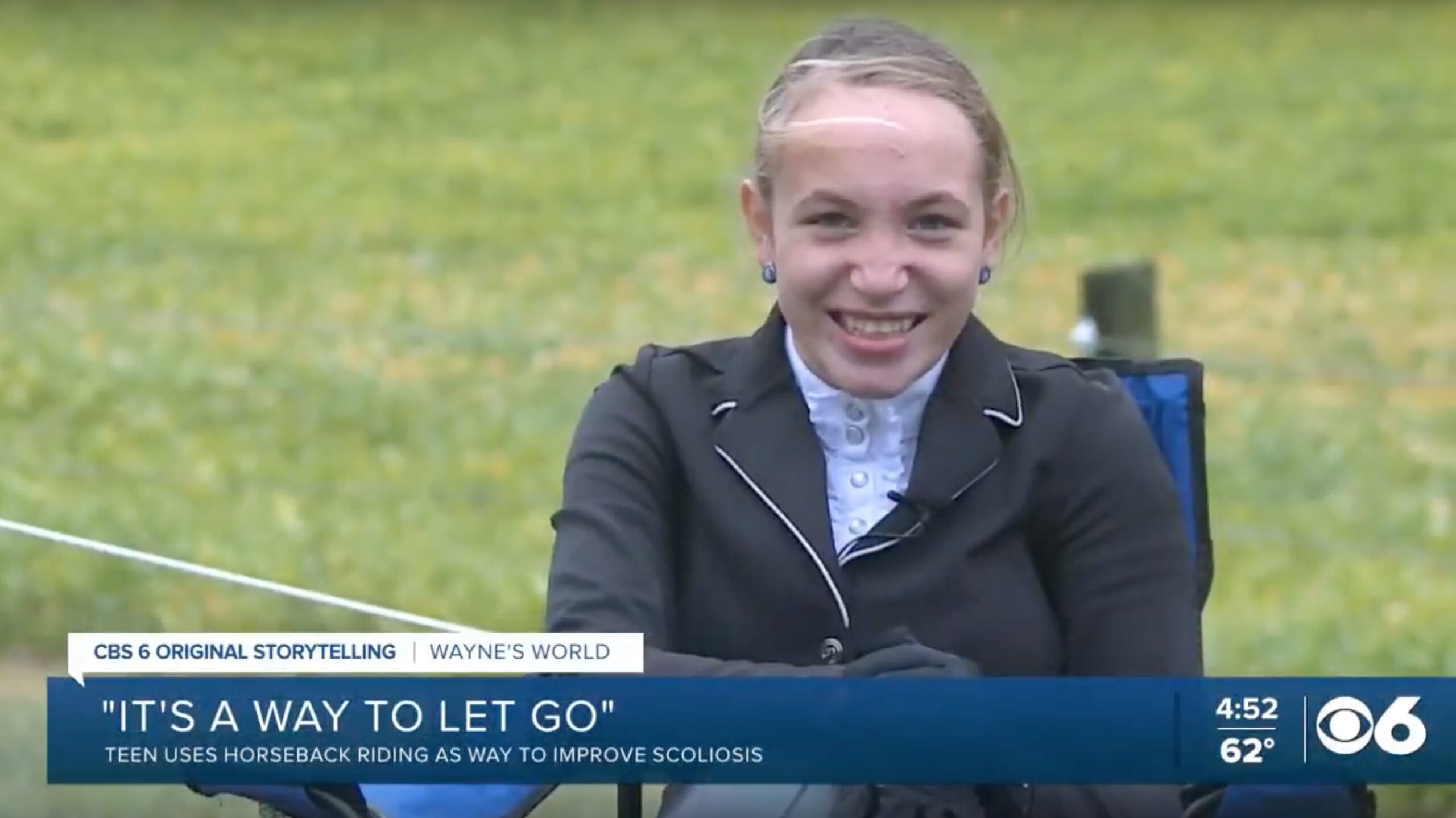 Student rides horses competitively to help with her scoliosis