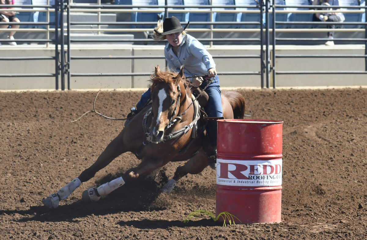 Run like the wind: Genola senior Maklee Larsen adds barrel-racing win to impressive list of high school rodeo successes