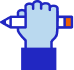 Hand with a pencil icon